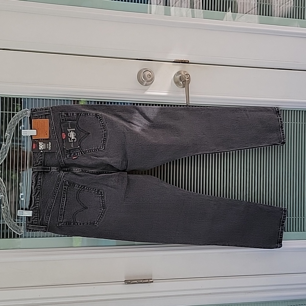 Levis 501 Skinny High-Rise Jeans Sz 31 Charcoal - Picture 7 of 10